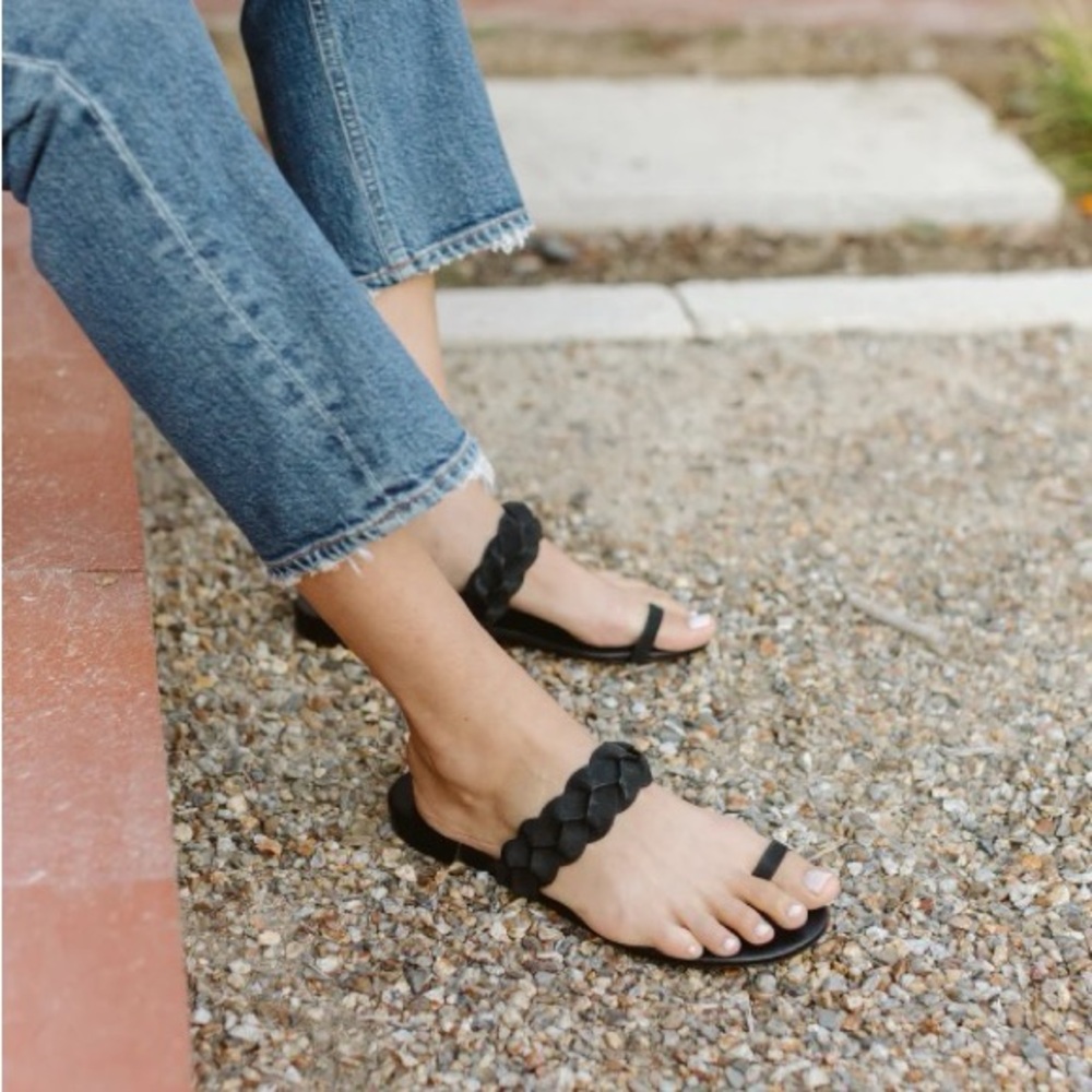Jenni Kayne Leather Braided Strap Sandal Sz 39